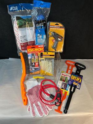 Lot 45. Ropes, Glue Gun, Gloves, Wire Brush