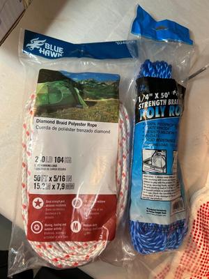 Lot 45. Ropes, Glue Gun, Gloves, Wire Brush