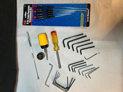Lot 52. Allen Wrenches, Precision Screwdrivers, magnetic wand, screwdrivers