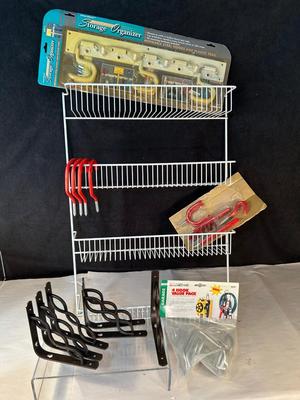 Lot 60. Wire Rack and Asst'd Hooks