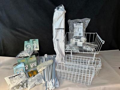 Lot 63. ClosetMaid Parts, Ceiling Hooks and Hanging Racks