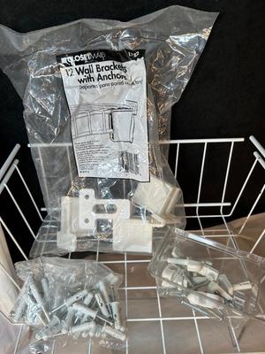 Lot 63. ClosetMaid Parts, Ceiling Hooks and Hanging Racks