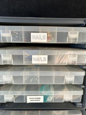 Lot 87. Pair of Hardware Organizers with Hardware