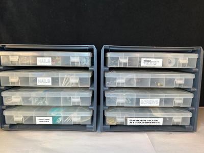 Lot 87. Pair of Hardware Organizers with Hardware