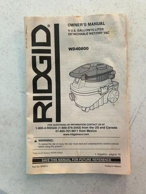 Lot 91. 4 Gal. Wet/Dry Vac and attachments