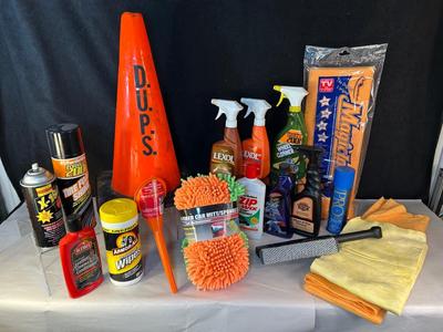 Lot 94. Car Care Supplies and Traffic Cone