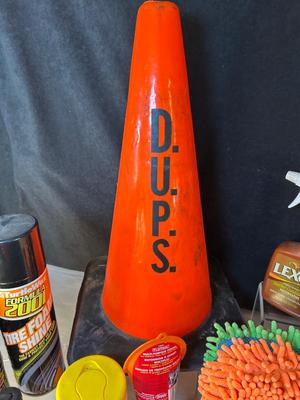 Lot 94. Car Care Supplies and Traffic Cone