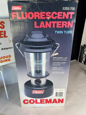 Lot 104. Coleman Lantern, Solar Panel, Air Pump