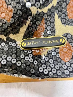 Betsey Johnson Leopard Print Sequined Hob Shoulder Bag