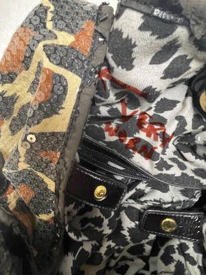 Betsey Johnson Leopard Print Sequined Hob Shoulder Bag