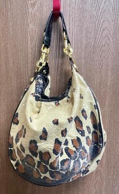 Betsey Johnson Leopard Print Sequined Hob Shoulder Bag
