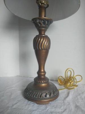 TWO MATCHING METAL BASED TABLE LAMPS WITH SHADES