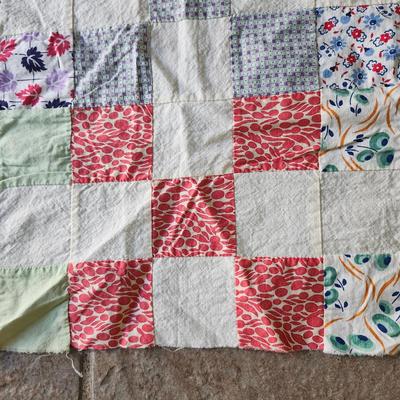 Vintage 9 patch quilt top