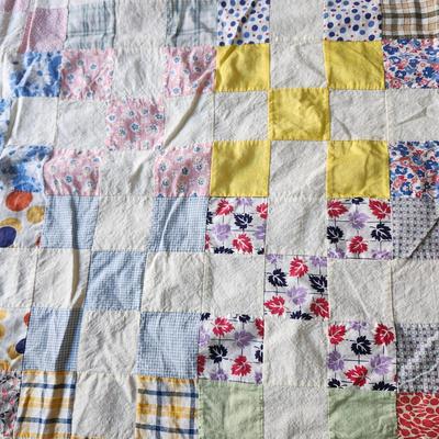 Vintage 9 patch quilt top