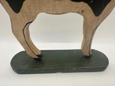 Signed Folk Art Wooden Goat