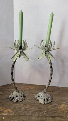 Metal Palm Tree Candle Holders