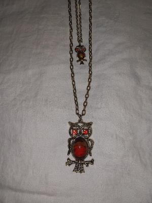 VINTAGE 2 STRAND OWL PENDENTS
