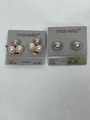 2 pair earring one clip-on and 1 for pierced