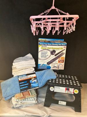Lot 114. Dryer Lint Removal Kit and Laundry Room Gear