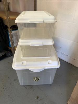 Lot 140. Three Plastic Bins