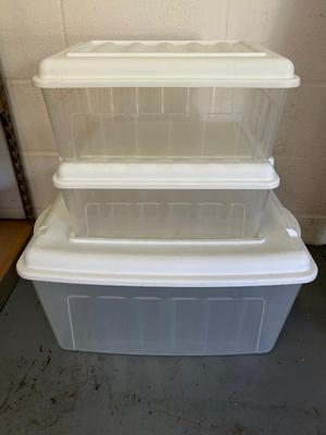 Lot 140. Three Plastic Bins