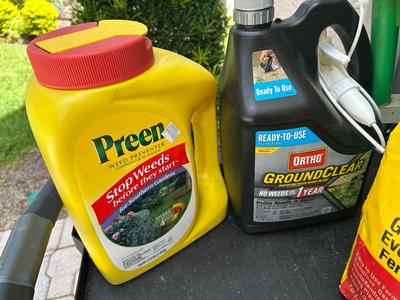 Lot 175. Hand Spreader and Garden Chemicals
