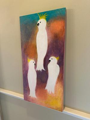Original “Cockatoo Friends” by Carol Burch
