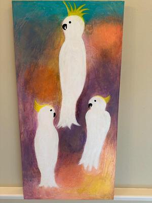 Original “Cockatoo Friends” by Carol Burch