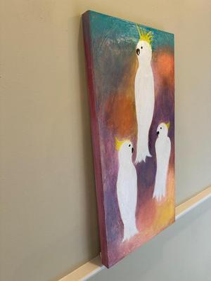 Original “Cockatoo Friends” by Carol Burch