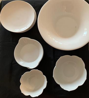 White plates, bowls
