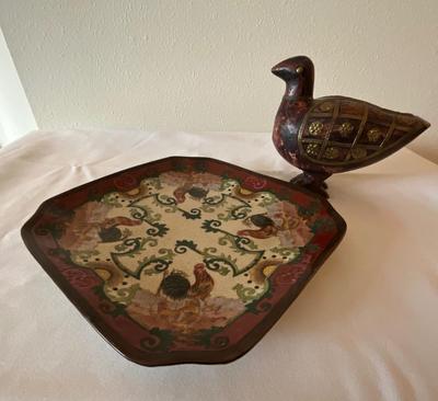 Rooster plate and rooster decor