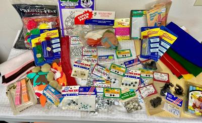 Craft Crafting Supplies Lot - googly eyes, eyelashes, felt, glitter, bead kits, etc