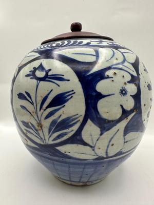 1860 Antique Blue and White Vase