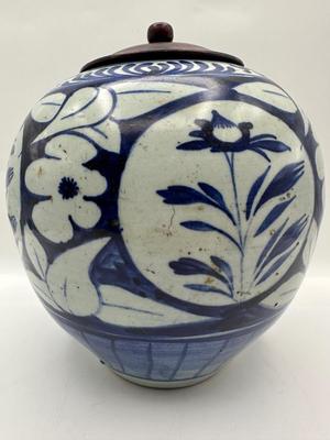 1860 Antique Blue and White Vase