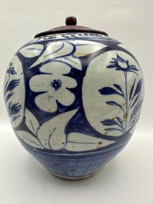 1860 Antique Blue and White Vase