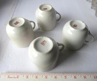 4 Vintage Bavarian China Roses Cup and Saucer Sets