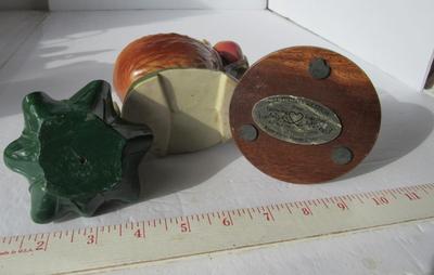Old Pottery Planter, Butterfly in Dome and Plastic Frog