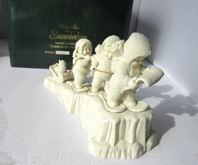 Older Dept 56 Snowbabies Large Limited Edition Figurine: "Climb Every Mountain"