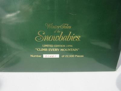 Older Dept 56 Snowbabies Large Limited Edition Figurine: "Climb Every Mountain"