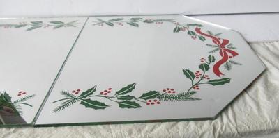 Christmas Theme Mirror Tile Table Runner In Box, Extra Piece