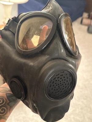 Gas mask with bag