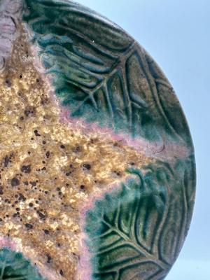 Antique ETRUSCAN MAJOLICA Plate, Marked