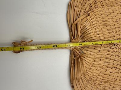 Two Vintage Handwoven Straw Handheld Fans (2)