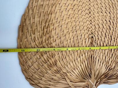Two Vintage Handwoven Straw Handheld Fans (2)