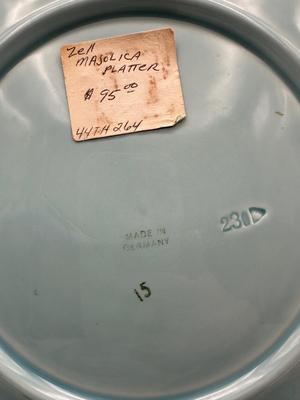 MAJOLICA Zell Brothers Platter & Five Plates (6 total)