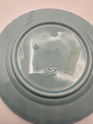 MAJOLICA Zell Brothers Platter & Five Plates (6 total)