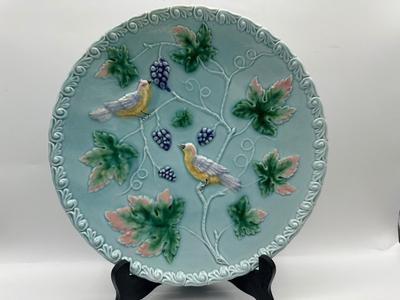 MAJOLICA Zell Brothers Platter & Five Plates (6 total)