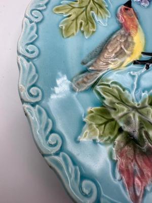 MAJOLICA Zell Brothers Platter & Five Plates (6 total)