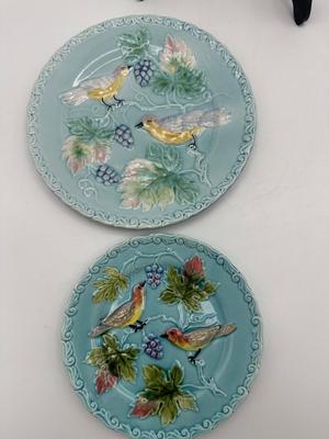 MAJOLICA Zell Brothers Platter & Five Plates (6 total)