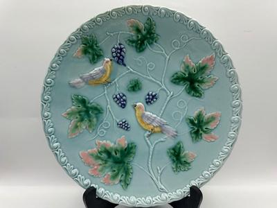 MAJOLICA Zell Brothers Platter & Five Plates (6 total)